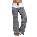 2021 Loose Leggings Women Wide Leg Pants Lace Up Fitness Plus Size Trousers High Waist Female Patchwork Boot Cut Pants
