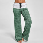 2021 Loose Leggings Women Wide Leg Pants Lace Up Fitness Plus Size Trousers High Waist Female Patchwork Boot Cut Pants