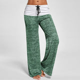 2021 Loose Leggings Women Wide Leg Pants Lace Up Fitness Plus Size Trousers High Waist Female Patchwork Boot Cut Pants