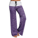 2021 Loose Leggings Women Wide Leg Pants Lace Up Fitness Plus Size Trousers High Waist Female Patchwork Boot Cut Pants