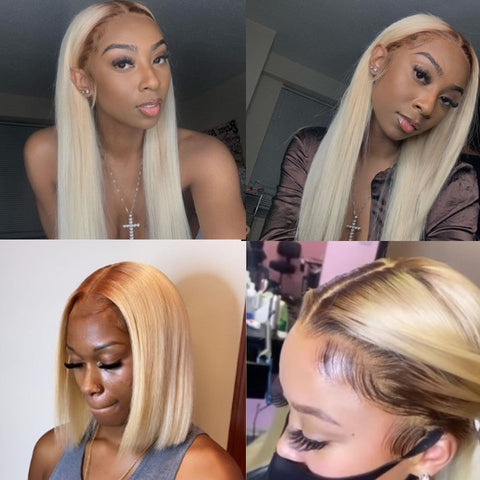HD T4 613 Lace Frontal Wig Human Hair Wigs Transparent Blonde Straight Lace Front Wig Remy Full Lace Wigs For Women Human Hair