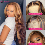 P4/27 Highlight Wig Brazilian Body Wave Wig Lace Front Human Hair Wigs For Black Women Honey Blonde Ombre Lace Frontal Wig Remy