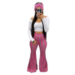 2021NEW 3 Piece Outfit Women Sets Bodycon Matching Set Crop Top Flared Pants Scarf Joggers Tracksuit Fall Clothes Wholesale