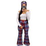2021NEW 3 Piece Outfit Women Sets Bodycon Matching Set Crop Top Flared Pants Scarf Joggers Tracksuit Fall Clothes Wholesale