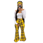 2021NEW 3 Piece Outfit Women Sets Bodycon Matching Set Crop Top Flared Pants Scarf Joggers Tracksuit Fall Clothes Wholesale