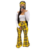 2021NEW 3 Piece Outfit Women Sets Bodycon Matching Set Crop Top Flared Pants Scarf Joggers Tracksuit Fall Clothes Wholesale